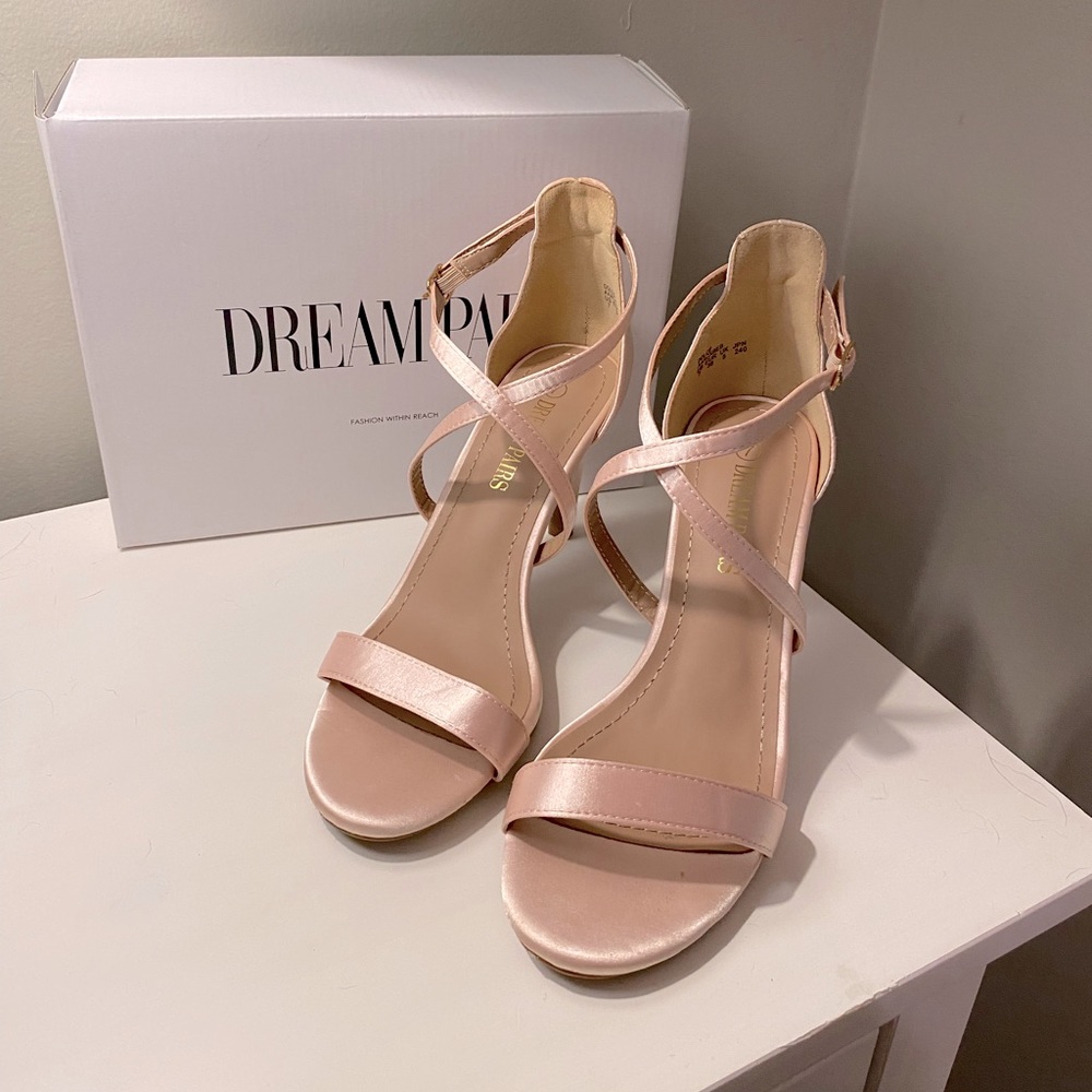 Pink Champagne satin heels